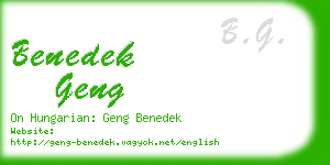 benedek geng business card